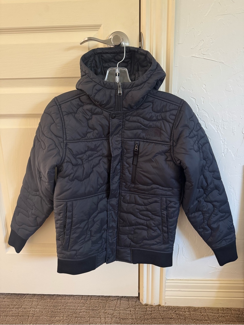 The North Face Kids Black Quilted Hooded Puffer Jacket